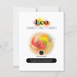 Modern Zodiac Sign Leo Zitat Elementfeuer Postkarte