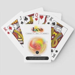 Modern Zodiac Sign Leo Zitat   Elementfeuer Spielkarten