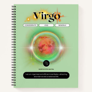Modern Zodiac Sign Virgen Quote Earth Element Notizbuch