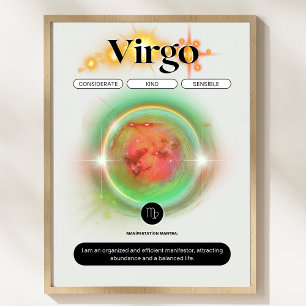 Modern Zodiac Sign Virgen Quote Earth Element Poster