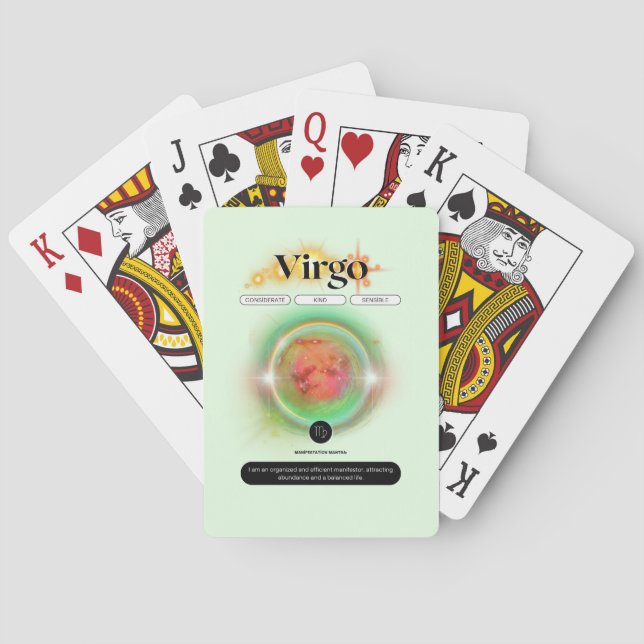 Modern Zodiac Sign Virgen Quote Earth Element Spielkarten (Rückseite)