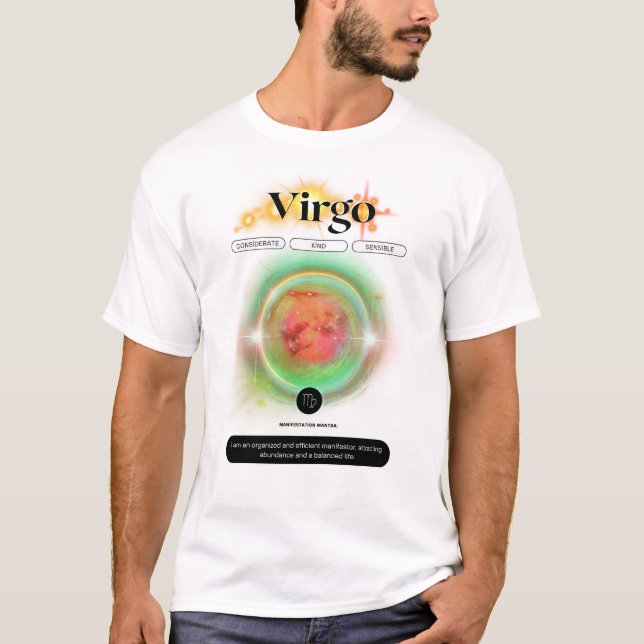 Modern Zodiac Sign Virgen Quote Earth Element T-Shirt (Vorderseite)