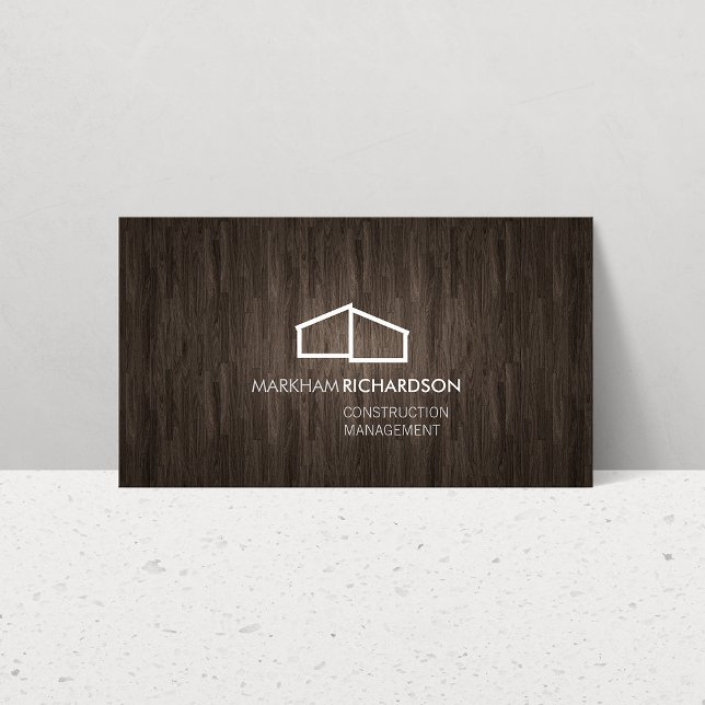 Modern Zuhause Logo II Braun Holz Visitenkarte (Von Creator hochgeladen)