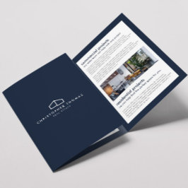 Modern Zuhause Logo Real Anwesen Navy Blue Broschü Dreifach Gefaltete Karte