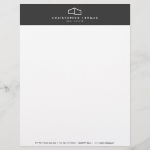 Modern Zuhause Logo Real Anwesen, Realtor Dunkelgr Briefbogen