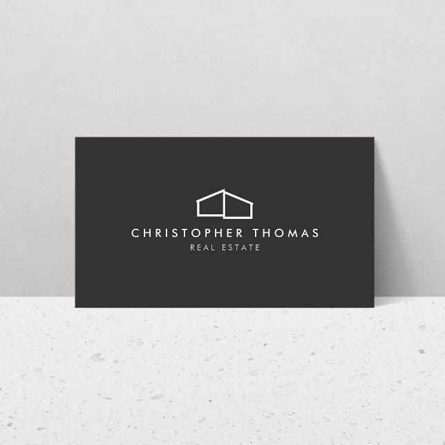 Modern Zuhause Logo Real Anwesen, Realtor Dunkelgr Visitenkarte (Von Creator hochgeladen)