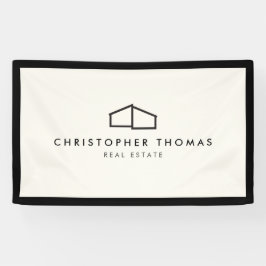 Modern Zuhause Logo Real Anwesen, Realtor Elfenbei Banner