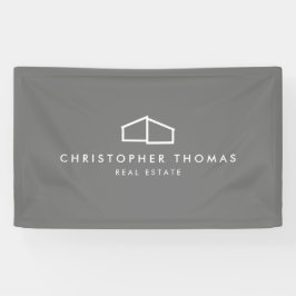 Modern Zuhause Logo Real Anwesen, Realtor Grau Banner