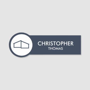 Modern Zuhause Logo Real Anwesen, Realtor Navy Blu Namensschild