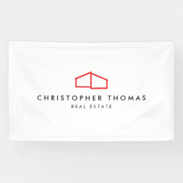 Modern Zuhause Logo Real Anwesen, Realtor Rot/Weiß Banner