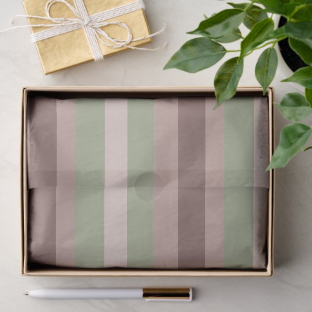 Moderna Linear | Aged Sage & Tea Rose Seidenpapier (Geschenk)