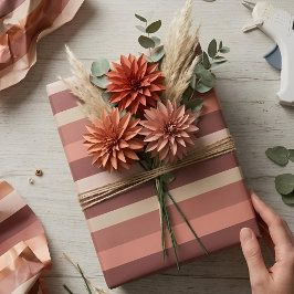 Moderna Linear | Antique Rose & Kupfer Geschenkpapier