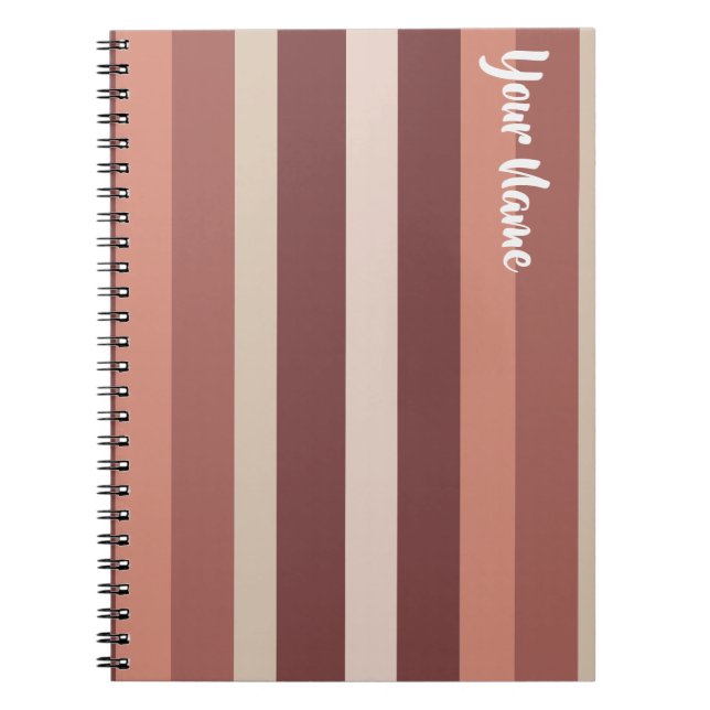 Moderna Linear | Antique Rose & Kupfer Notizblock (Vorderseite)