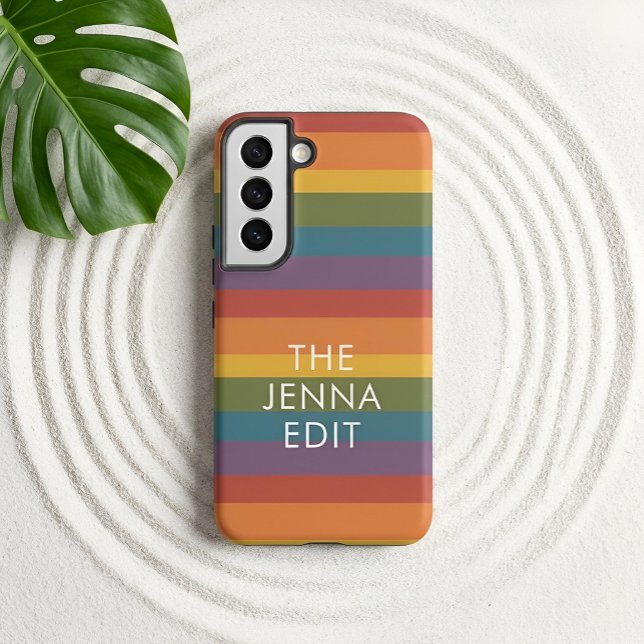 Moderna Linear | MCM Regenbogen Custom Samsung Galaxy Hülle (Styled Shot (Personalised))