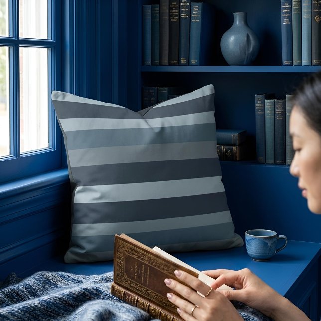 Moderna Linear | Slate & Nordic Sea Kissen (Lifestyle Shot)