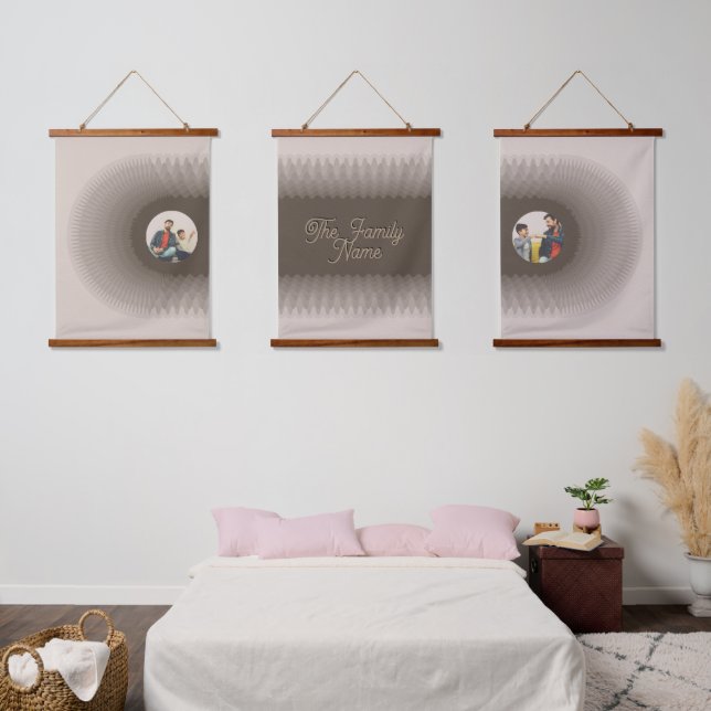 ModernAbstract Ripple Boho Personalized Wandteppich Mit Holzrahmen (Schlafzimmer)