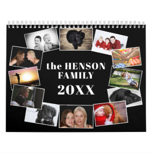 Moderne 12-Foto Collage 2026-Familie Kalender