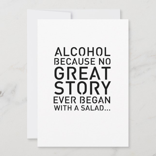 Moderne 12x18 Table - Zeichen für Alkohol Einladung (Vorderseite)