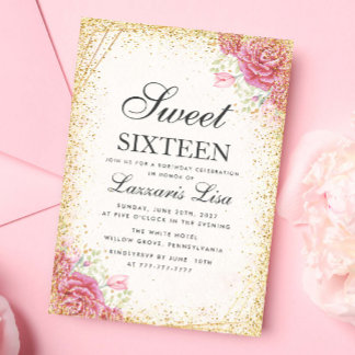 Moderne 16 . Geburtstag Überraschung Blumengeburt Einladung