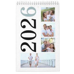 Moderne 17 Fotos, kühne Typografie 2026 Kalender