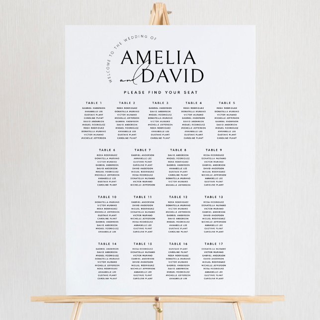 Moderne 17 Tische Begrüßungskarte Poster (Von Creator hochgeladen)