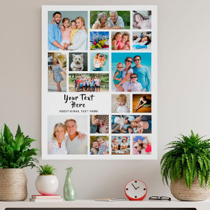 Moderne 19 Collage Custom Colors Personalisiert Poster
