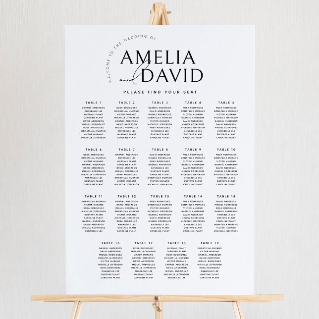 Moderne 19 Tische Begrüßungskarte Poster (Von Creator hochgeladen)