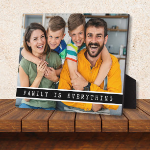 Moderne 1-Familien-Foto-Familie ist alles, was zu  Fotoplatte