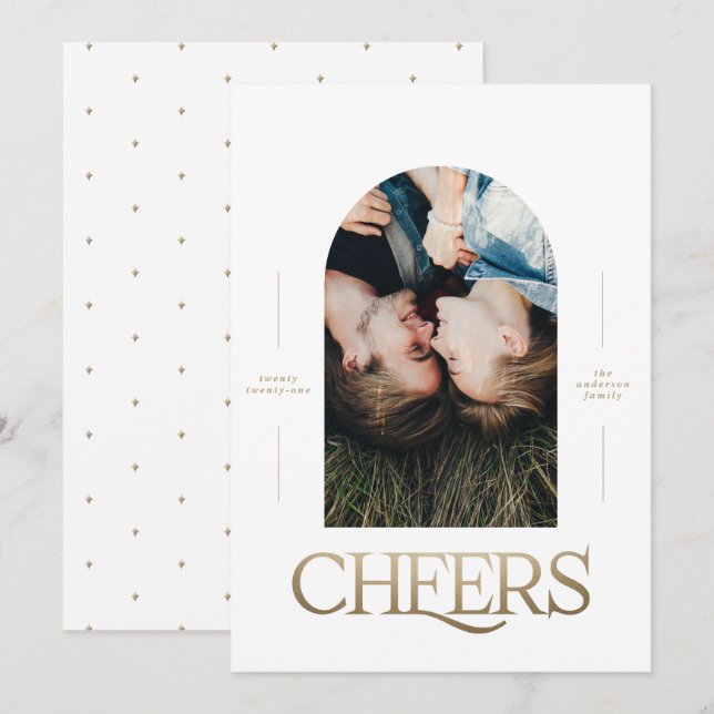 Moderne 1 Foto Typografie Weihnachten (Vorne/Hinten)