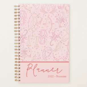 Moderne 2022 Script Blush Pink Astrologie Planer