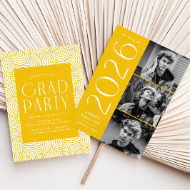 Moderne 2025 Yellow 3 Foto Graduation Party Einladung