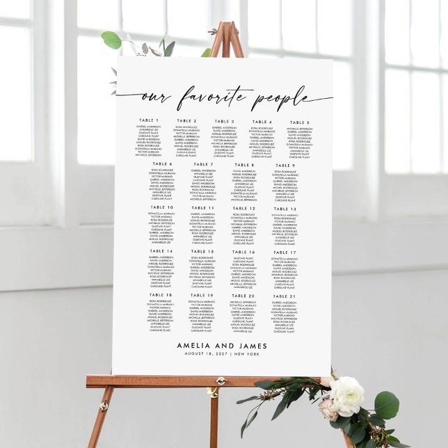 Moderne 21 Tische unsere Lieblingssitzkarte Poster (Von Creator hochgeladen)
