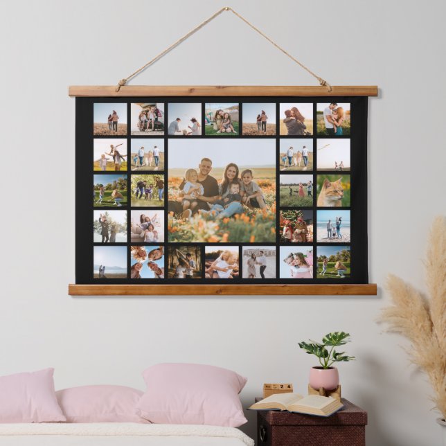 Moderne 27 FotoCollage Wandteppich Mit Holzrahmen (Schlafzimmer)