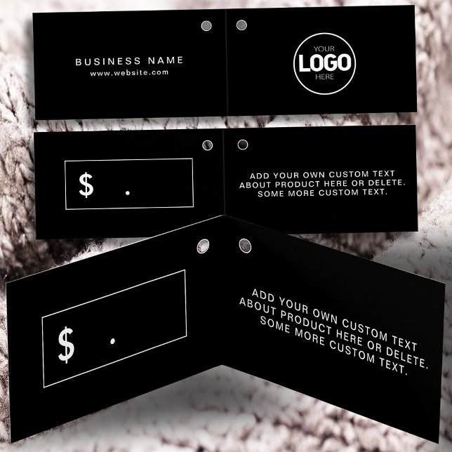 Moderne 2-Falten-Black Clothing-Logo Preis-Hang-Ta (Von Creator hochgeladen)