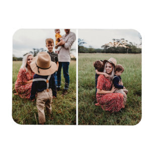 Moderne 2-Familien-Fotocollage   Entwerfen Sie Ihr Magnet