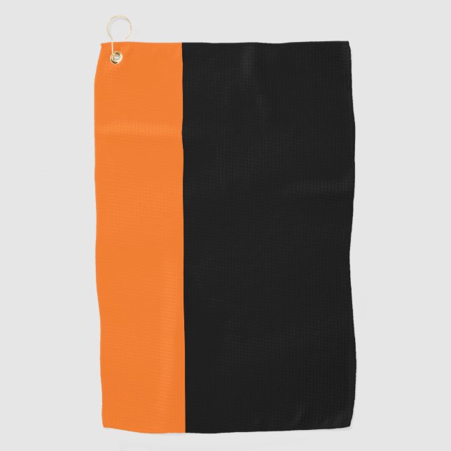 Moderne 2 Farben | Pumpkin und Black Golfhandtuch (Vorderseite)
