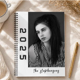 Moderne 2-Foto-Collage personalisiert Notizbuch