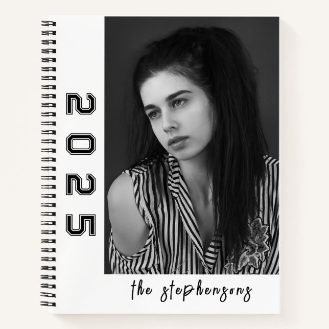 Moderne 2-Foto-Collage personalisiert Notizbuch (Vorderseite)