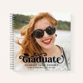 Moderne 2-Foto-Graduate-Meldung und -Signierung Notizbuch
