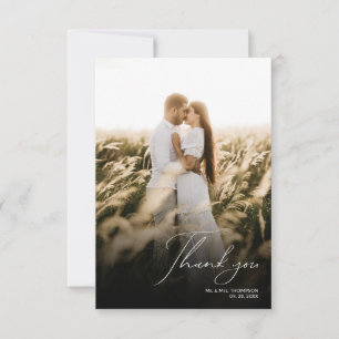 Moderne 2-Foto Hochzeit Dankeskarte