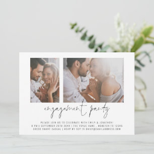 Moderne 2-Foto-Script-Engagement-Partei Einladung