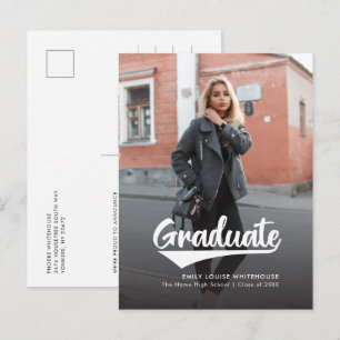 Moderne 2 Fotos Abschluss 2025 Grad Ankündigungspostkarte