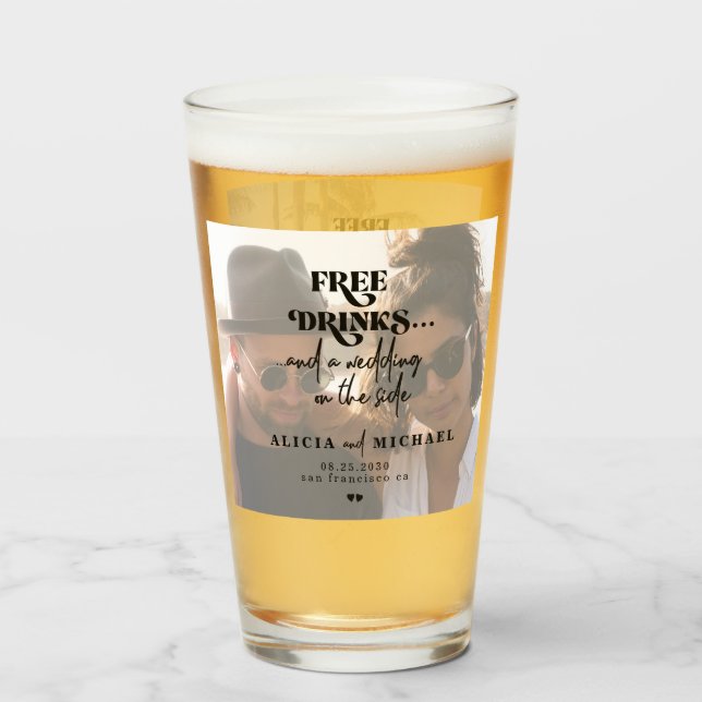 Moderne 2 Fotos kostenlose Getränke Hochzeit spare Glas (Vorne (Gefüllt))