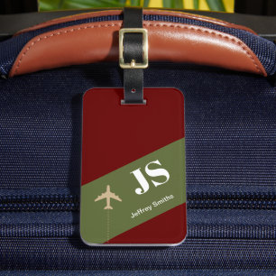 Moderne 2-initiale Monogram Aero Travel Gepäckanhänger