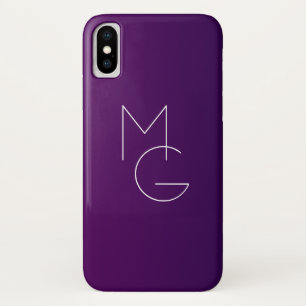 Moderne 2 Initialen   Deep Lila Subtle Ombre Case-Mate iPhone Hülle