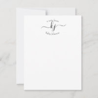 Moderne 2 Initiales Monogrammes Cartes de notes pe