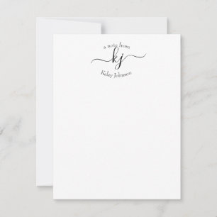 Moderne 2 Initiales Monogrammes Cartes de notes pe