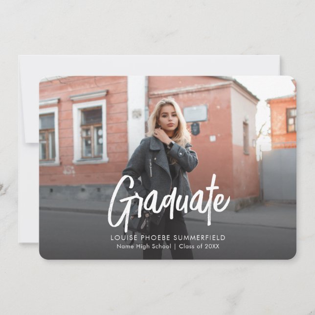Moderne 2 Photos Graduation 2025 Faire-part (Devant)