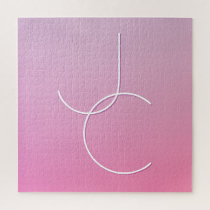Moderne 2 überlappende Initialen Rosa Ombre