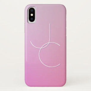 Moderne 2 überlappende Initialen Rosa Ombre Case-Mate iPhone Hülle